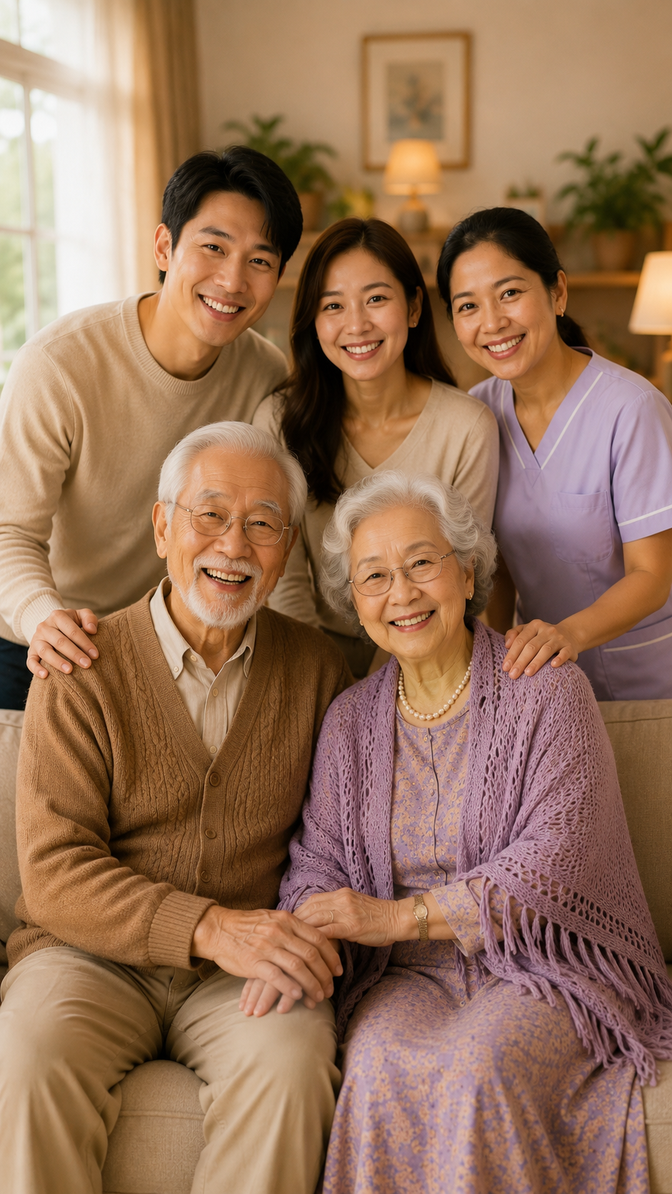 照護者溫柔陪伴長者